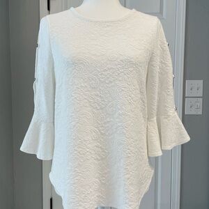 NWOT Elegant White/Cream Bell 3/4 Sleeve Top